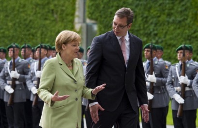 GERMANY-SERBIA-POLITICS-DIPLOMACY-MERKEL-VUCIC