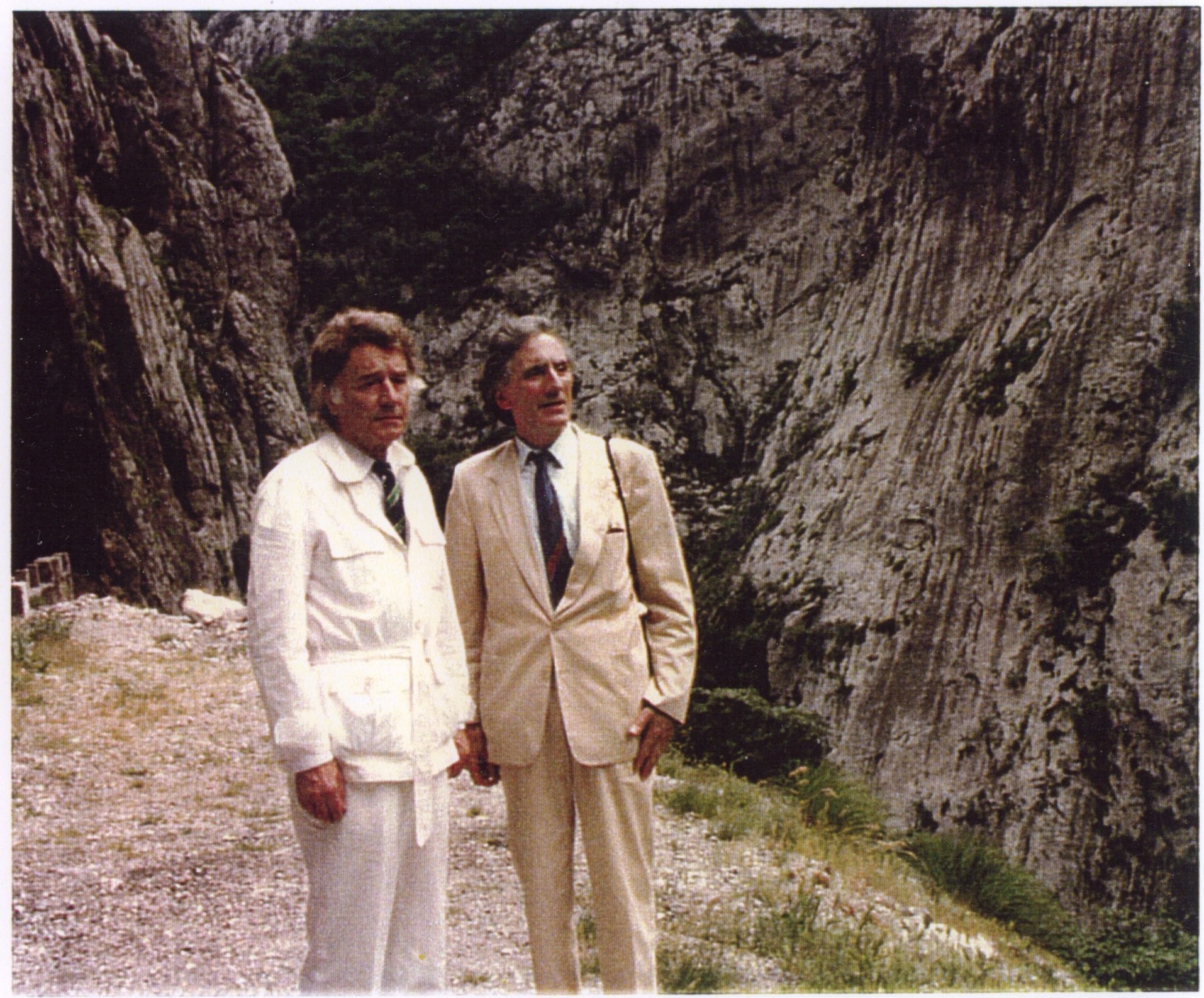 Franz Weber et Komnen Becirovic dans le canyon de la Moratcha, 1988