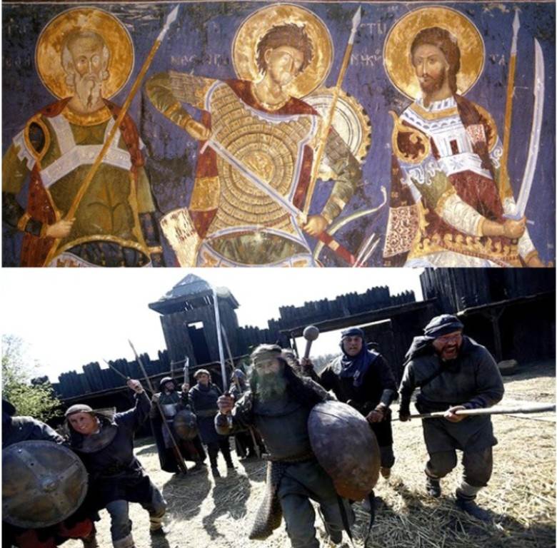 freska srpskih ratnika i serija Nemanjici