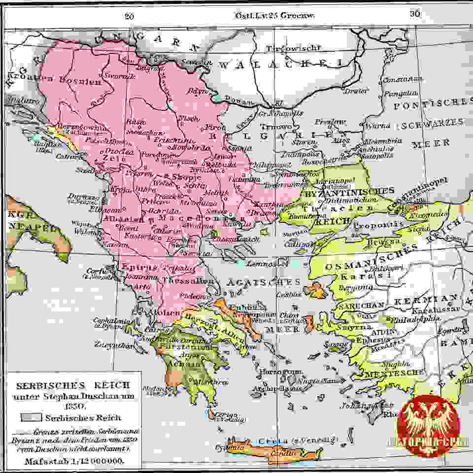 dusanovo carstvo mapa Karta Dušanovog carstva dusanovo carstvo mapa