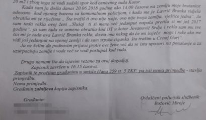 записник који је Бабовић објавио на свом Фејсбук профилу